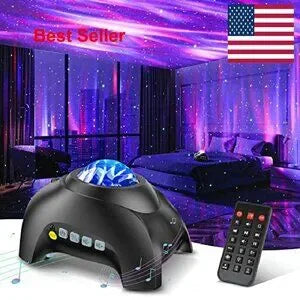 HODANS Northern Galaxy Aurora Projector - 33 Light Effects, Bluetooth Speaker, White Noise, Remote